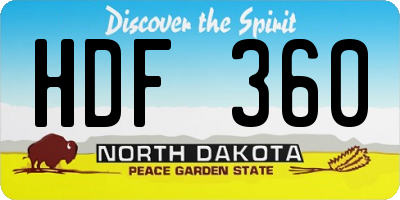ND license plate HDF360