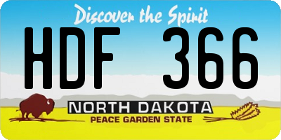 ND license plate HDF366