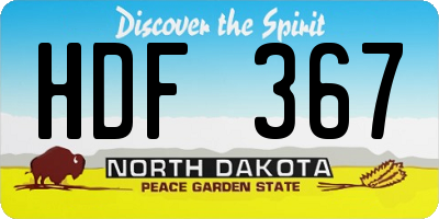ND license plate HDF367