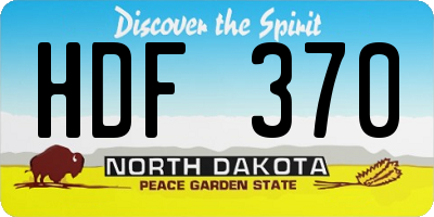 ND license plate HDF370