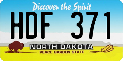 ND license plate HDF371