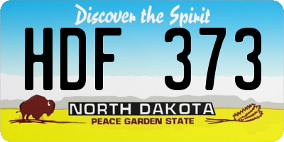 ND license plate HDF373