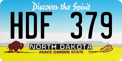 ND license plate HDF379