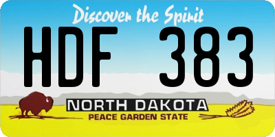 ND license plate HDF383