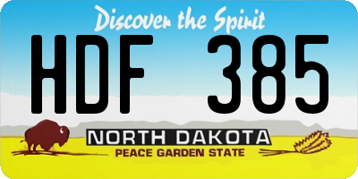 ND license plate HDF385
