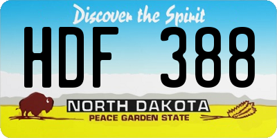 ND license plate HDF388