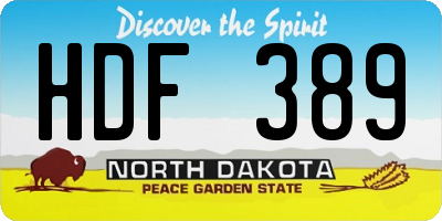 ND license plate HDF389