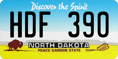 ND license plate HDF390
