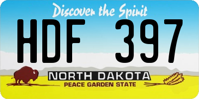 ND license plate HDF397