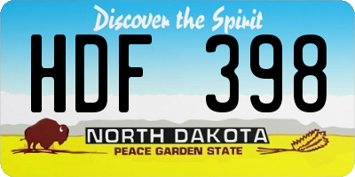 ND license plate HDF398