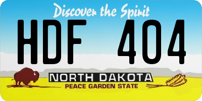 ND license plate HDF404