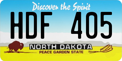 ND license plate HDF405