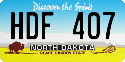 ND license plate HDF407
