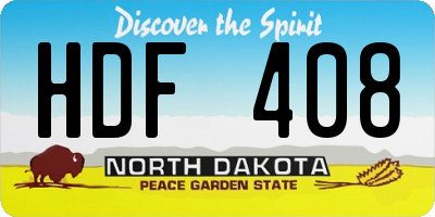 ND license plate HDF408