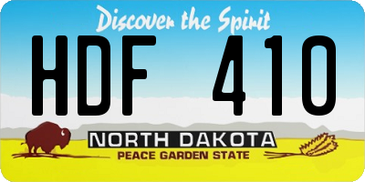 ND license plate HDF410