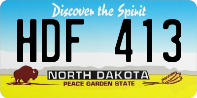 ND license plate HDF413
