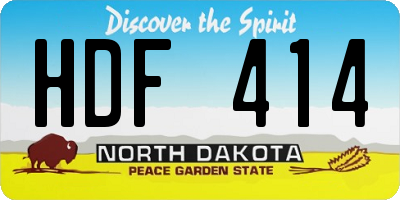 ND license plate HDF414
