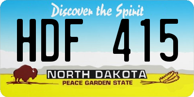 ND license plate HDF415