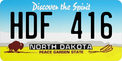 ND license plate HDF416