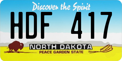 ND license plate HDF417