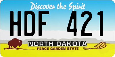 ND license plate HDF421