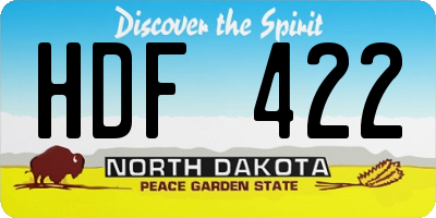 ND license plate HDF422