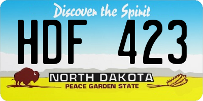 ND license plate HDF423