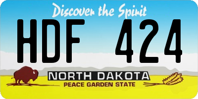 ND license plate HDF424