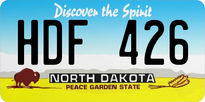 ND license plate HDF426