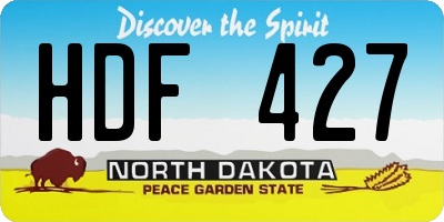 ND license plate HDF427