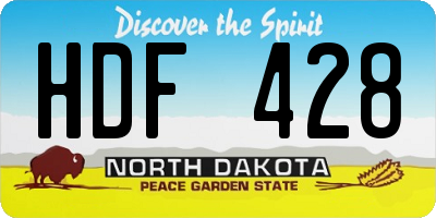 ND license plate HDF428