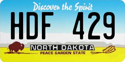 ND license plate HDF429