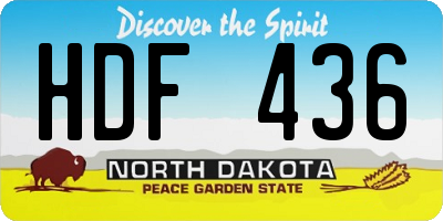ND license plate HDF436