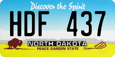 ND license plate HDF437