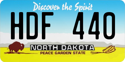 ND license plate HDF440