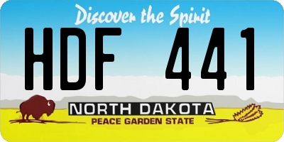 ND license plate HDF441