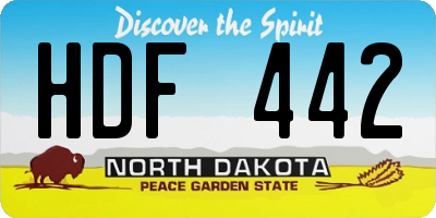 ND license plate HDF442