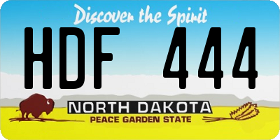 ND license plate HDF444