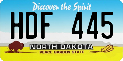 ND license plate HDF445