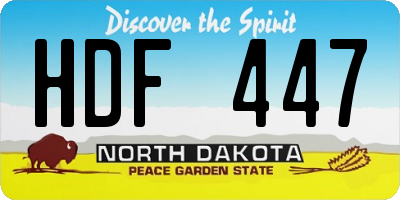 ND license plate HDF447