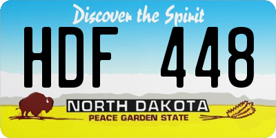 ND license plate HDF448