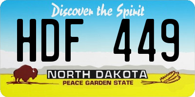 ND license plate HDF449