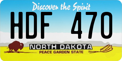 ND license plate HDF470