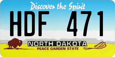 ND license plate HDF471