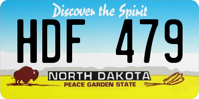 ND license plate HDF479