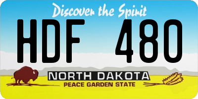 ND license plate HDF480