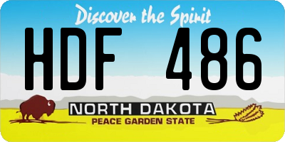 ND license plate HDF486