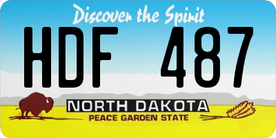 ND license plate HDF487