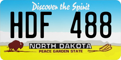 ND license plate HDF488
