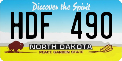 ND license plate HDF490